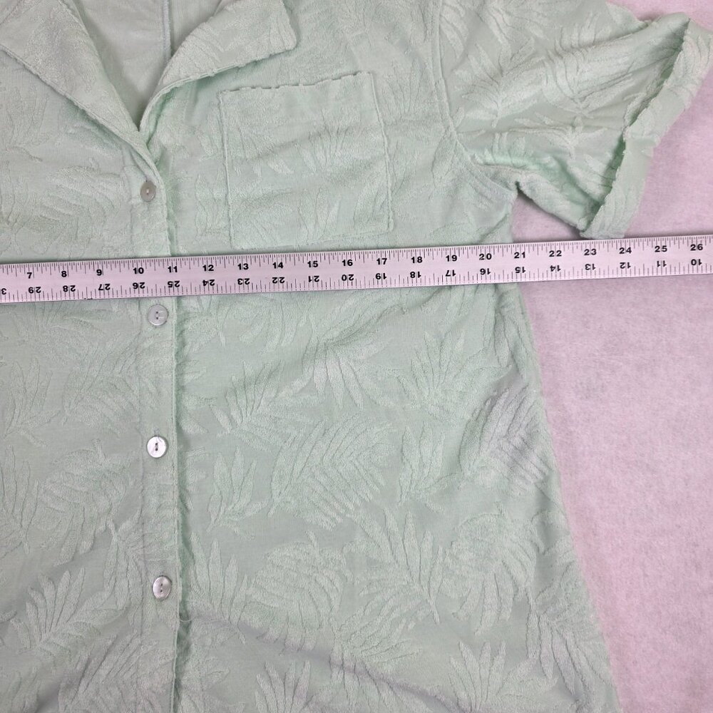 7 For All Mankind Mint Textured Camp Shirt Women's M‎ - Picture 7 of 8